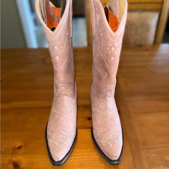 Old Gringo Shoes - Old Gringo Pink Suede Boots Cowboy Western Embroidered Floral Sz 7.5B Festival